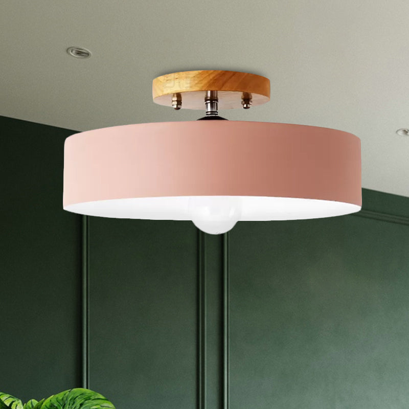 Aurélie Modern Drum Semi Flush Ceiling Light