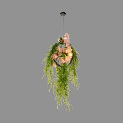 Lustre suspendu Amélie avec décor rose