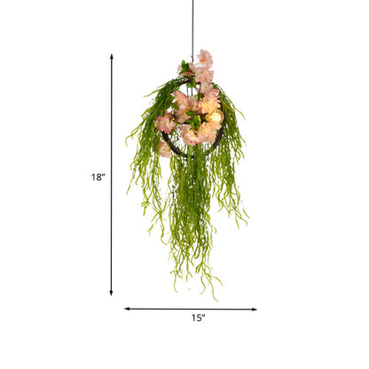 Lustre suspendu Amélie avec décor rose