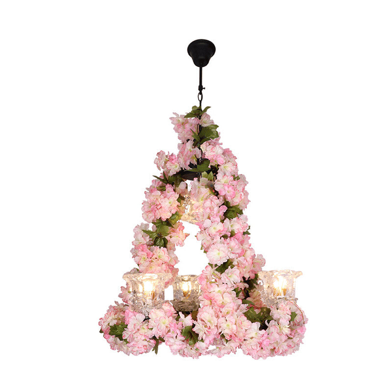 Lustre suspendu en verre fleuri Clara