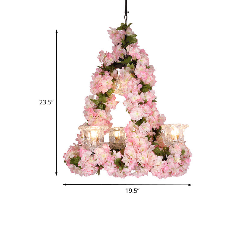 Lustre suspendu en verre fleuri Clara