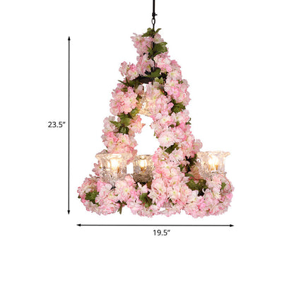 Lustre suspendu en verre fleuri Clara