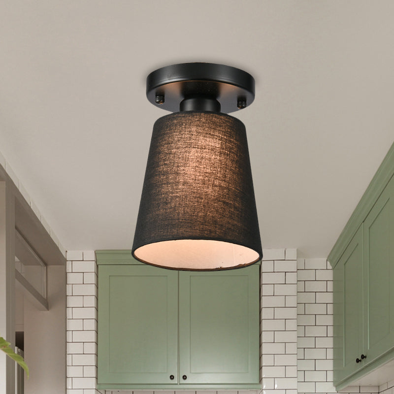 Lucie Fabric Horn Semi Flush Ceiling Light