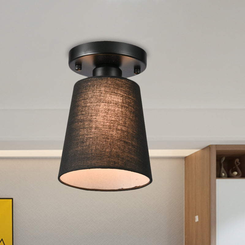 Lucie Fabric Horn Semi Flush Ceiling Light