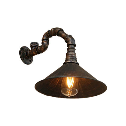 Émilie Antique Brass Cone Wall Sconce Farmhouse