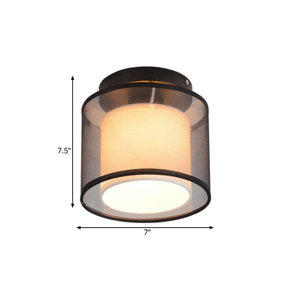 Camille Dual Layer Fabric Flush Ceiling Light
