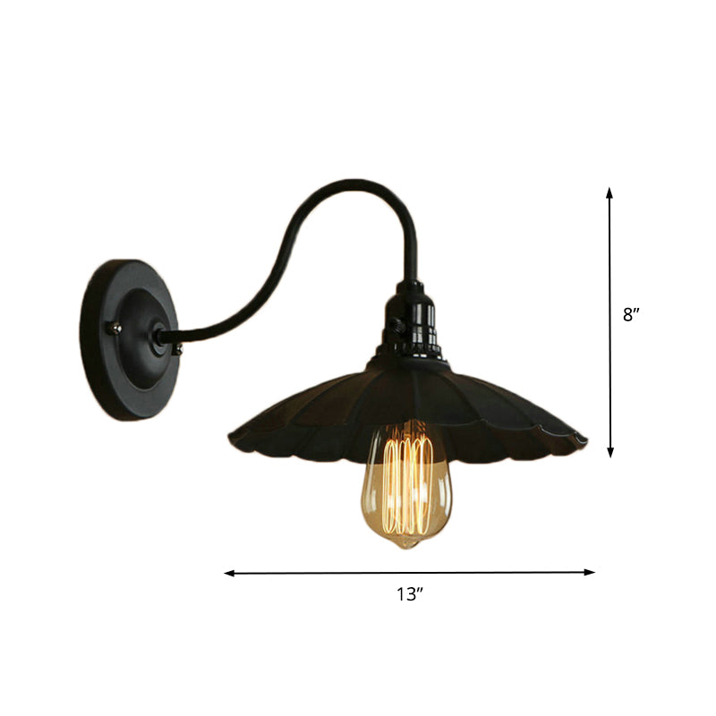 Sienna Scalloped Gooseneck Wall Sconce