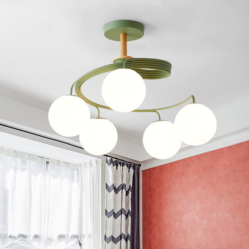 Aurélie Swirl Nordic Semi-Flush Chandelier