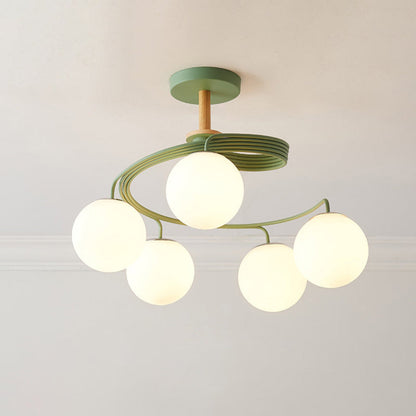 Aurélie Swirl Nordic Semi-Flush Chandelier