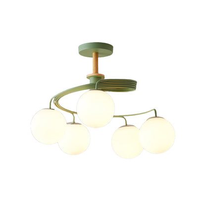 Aurélie Swirl Nordic Semi-Flush Chandelier
