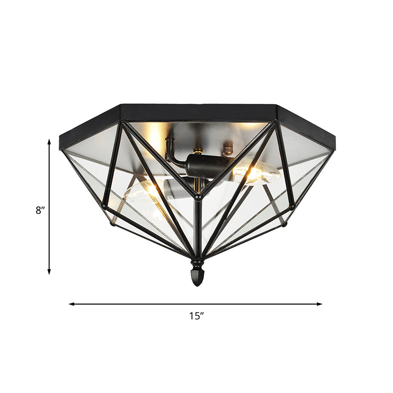 Plafonnier Sophie Vintage Polyhedron en verre