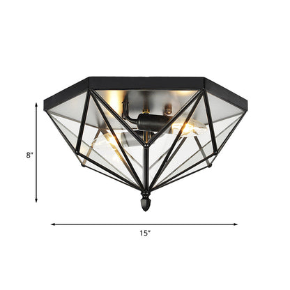 Plafonnier Sophie Vintage Polyhedron en verre