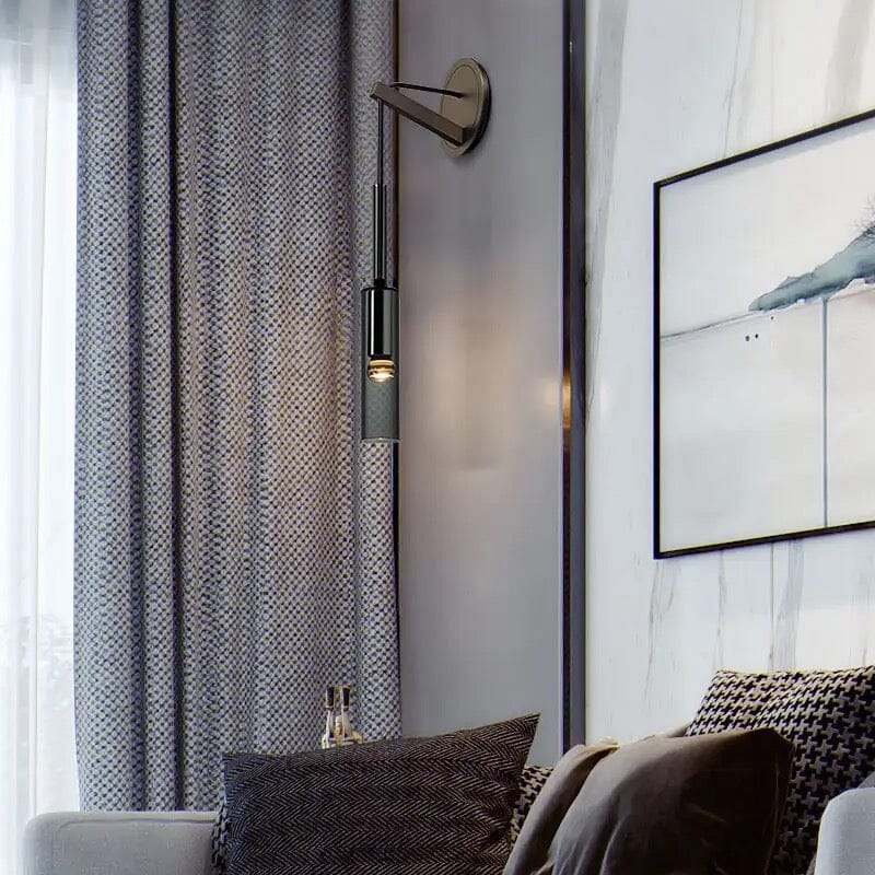 Clémence Smoky Glass Wall Lamp with Modern Pendant Style