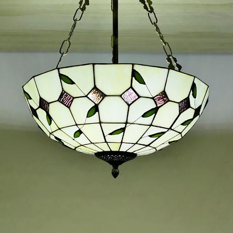 Julienne Retro Stained Glass Bowl Pendant