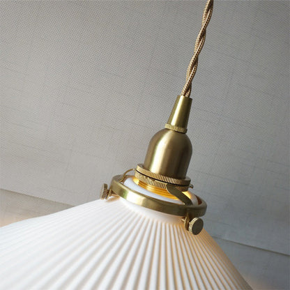 Manon Minimalist Ridged Cone Ceramic Pendant Light