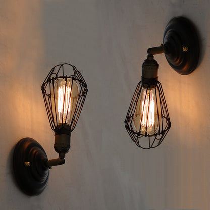 Céleste Mini Caged Wall Lamp Antique Brass