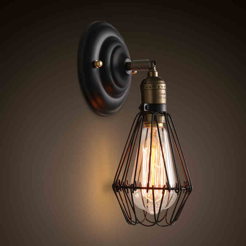 Céleste Mini Caged Wall Lamp Antique Brass
