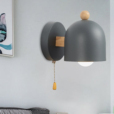 Applique murale à chaîne Clara Nordic Dome Bois gris