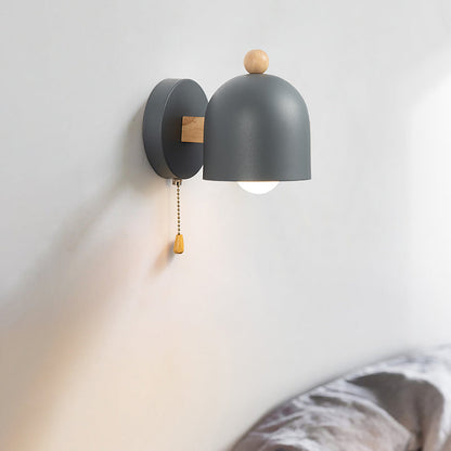 Applique murale à chaîne Clara Nordic Dome Bois gris