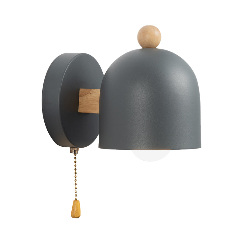 Applique murale à chaîne Clara Nordic Dome Bois gris