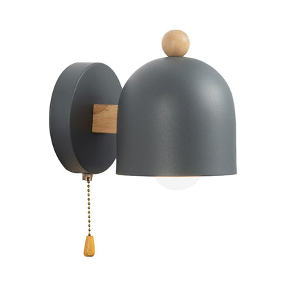 Applique murale à chaîne Clara Nordic Dome Bois gris