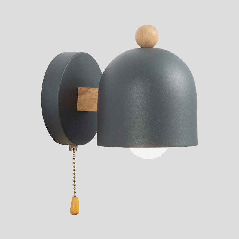Applique murale à chaîne Clara Nordic Dome Bois gris
