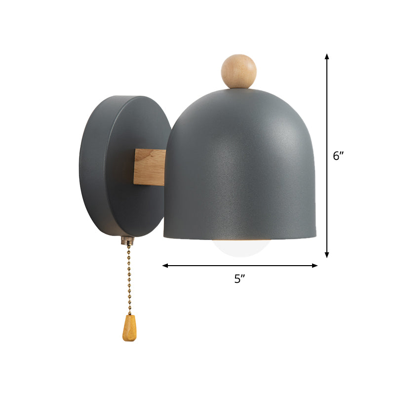 Applique murale à chaîne Clara Nordic Dome Bois gris