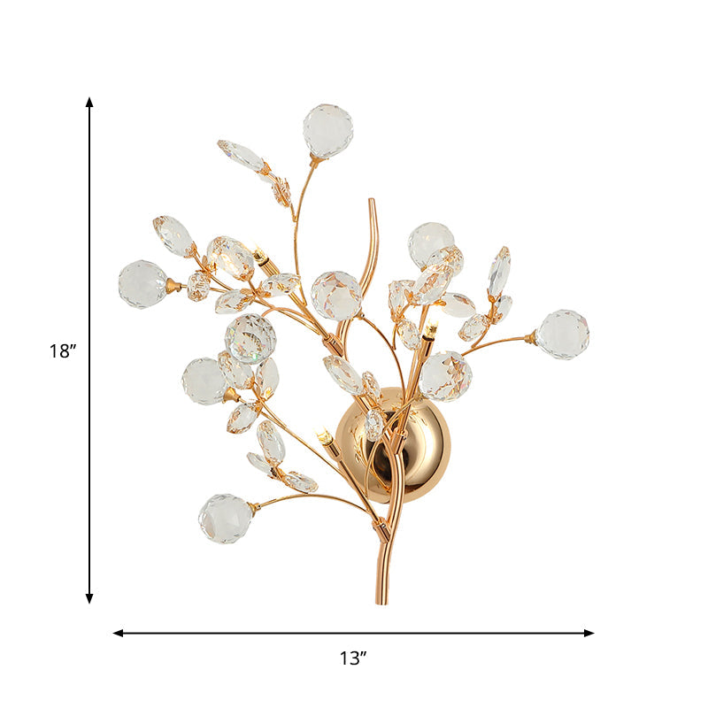 Victoire Gold Crystal Branch Wall Light Sconce