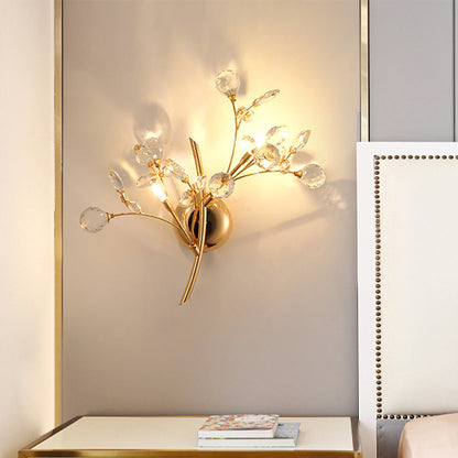 Victoire Gold Crystal Branch Wall Light Sconce
