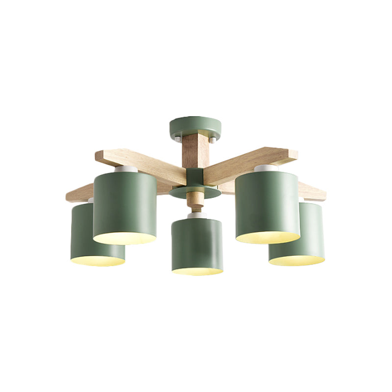 Soren Nordic Wood Arm Cylinder Chandelier