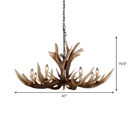 Lucien Rustic Antler Resin Chandelier 6/8-Light
