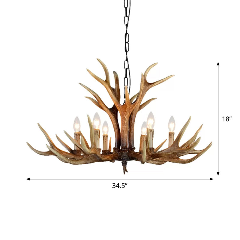 Lustre Geneviève en bois de cerf