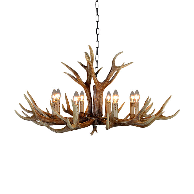 Lustre Geneviève en bois de cerf
