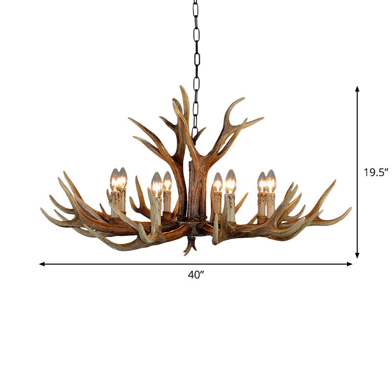 Lustre Geneviève en bois de cerf