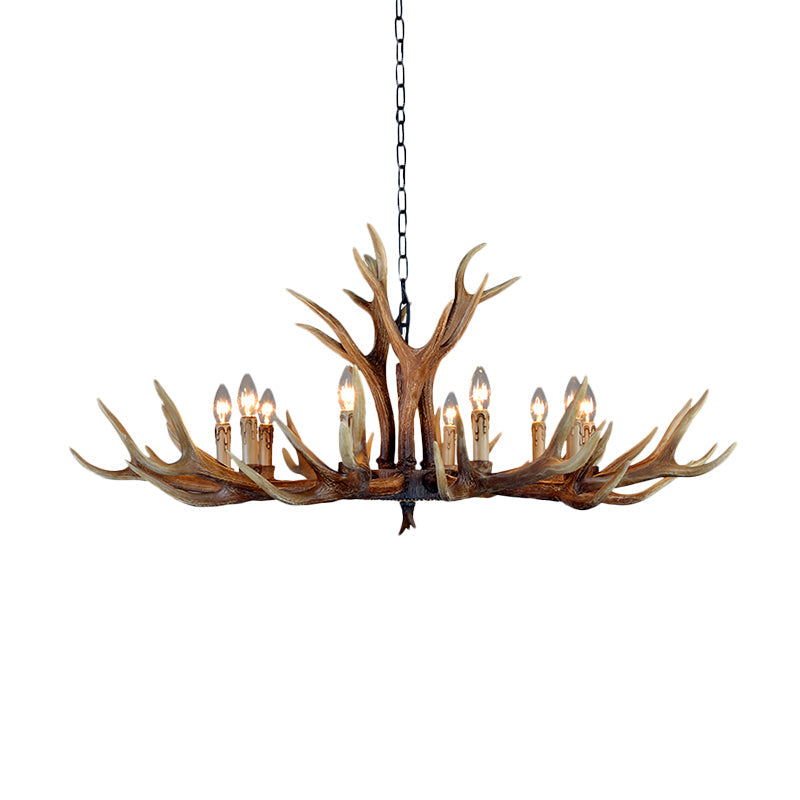Lustre Geneviève en bois de cerf