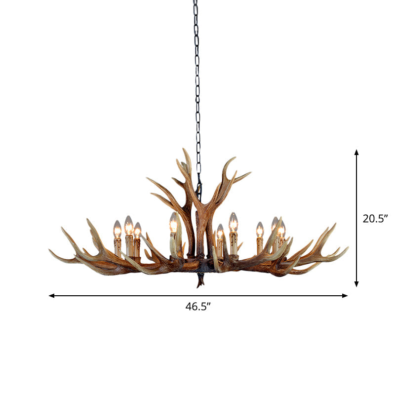 Lustre Geneviève en bois de cerf