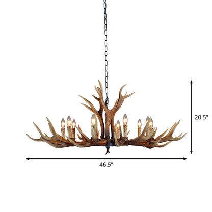 Lustre Geneviève en bois de cerf