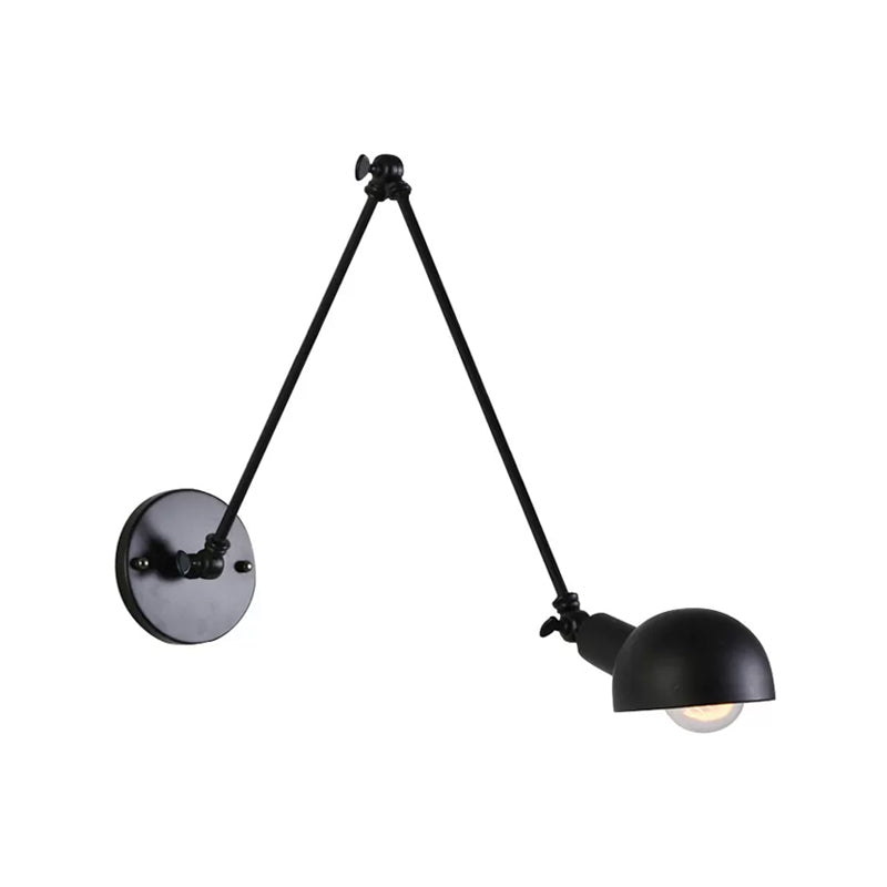 Colette Swing Arm Bowl Wall Lamp Black Industrial