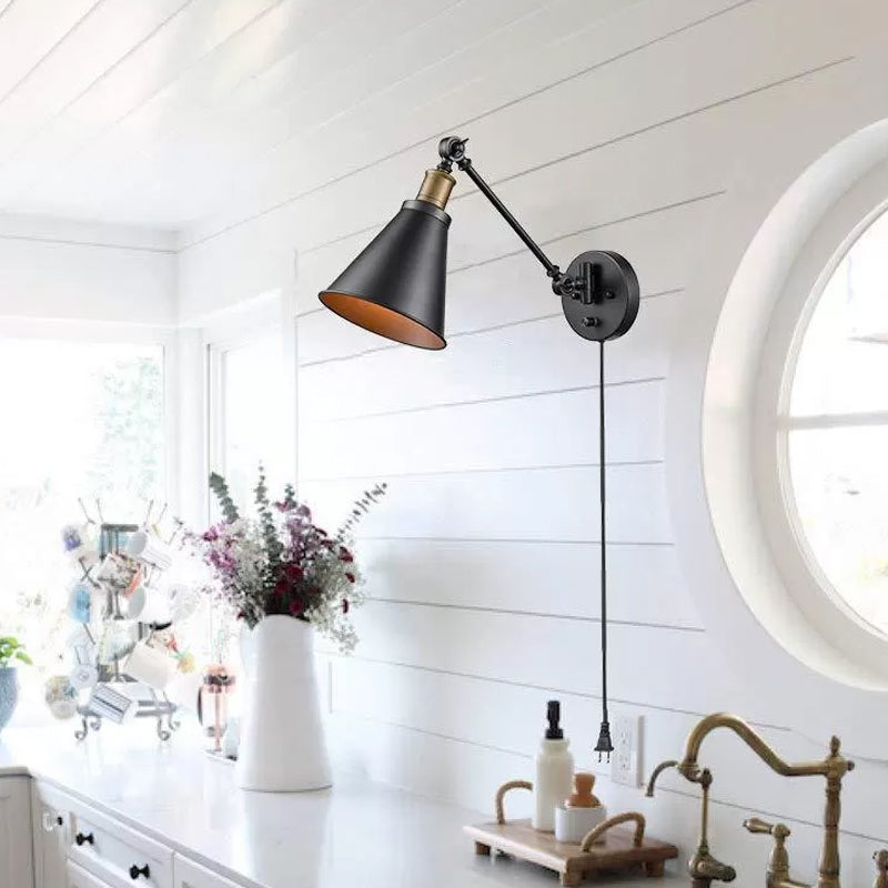Soline Industrial Horn Wall Reading Lamp
