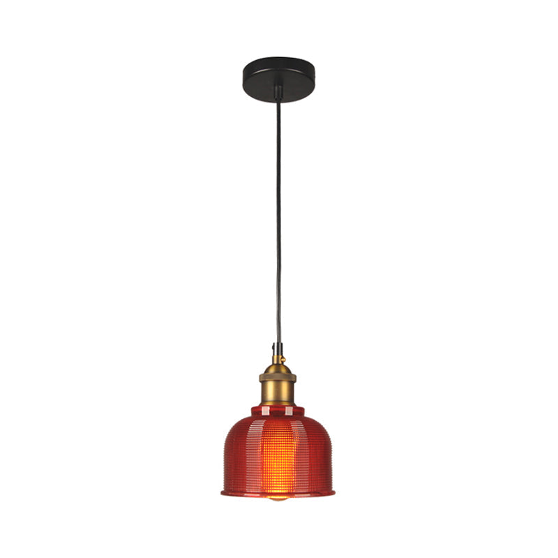 Suspension Éliane Retro Gridded Glass Carillon
