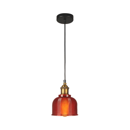 Suspension Éliane Retro Gridded Glass Carillon