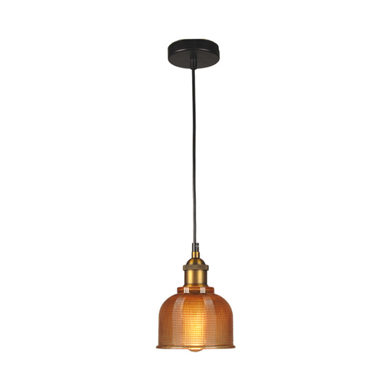 Suspension Éliane Retro Gridded Glass Carillon