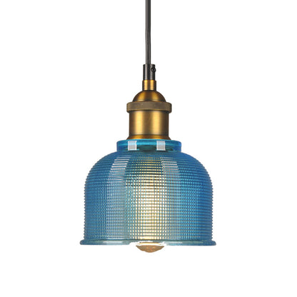 Suspension Éliane Retro Gridded Glass Carillon
