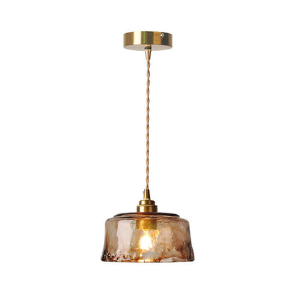 Sophie Amber Alabaster Glass Brass Pendant Light