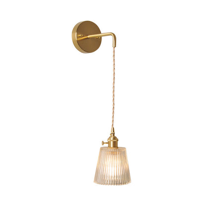 Lucienne Prismatic Glass Brass Bedside Wall Lamp