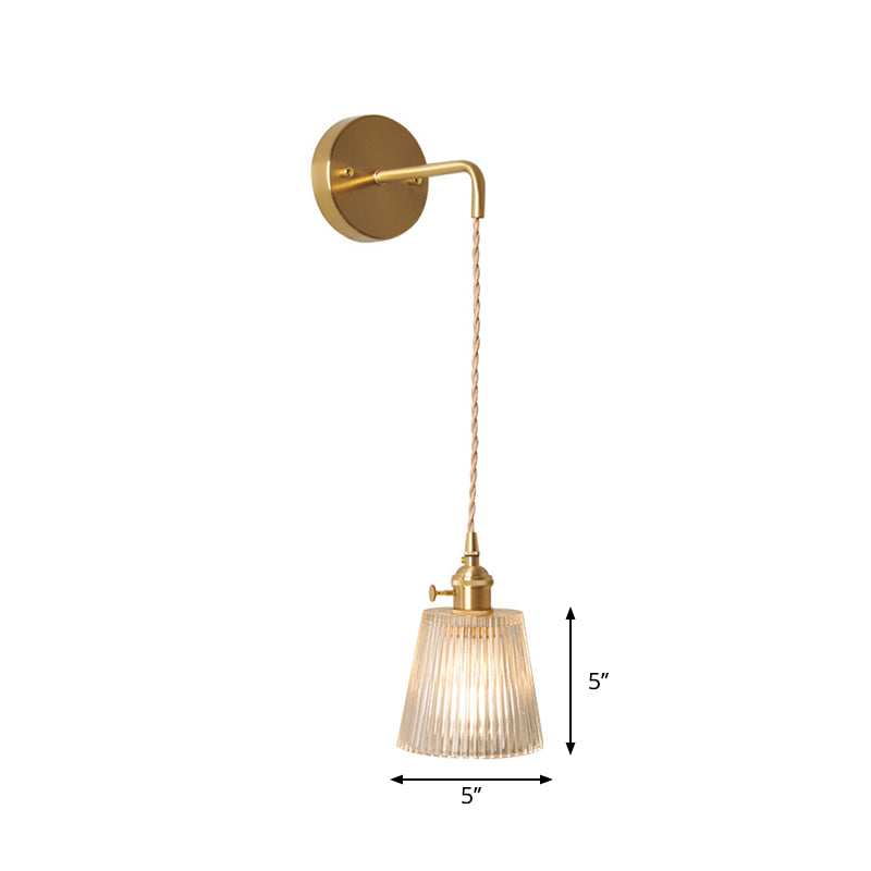 Amélie Prismatic Glass Wall Lamp with Brass Frame and Rotary Switch
