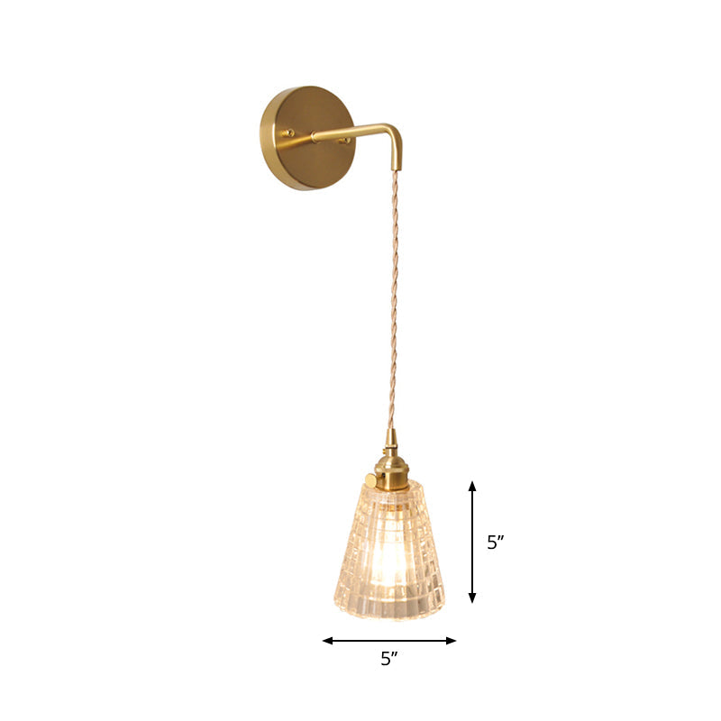 Lucienne Prismatic Glass Brass Bedside Wall Lamp