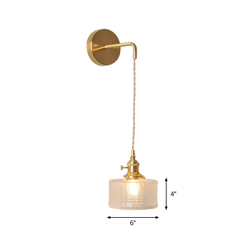 Lucienne Prismatic Glass Brass Bedside Wall Lamp