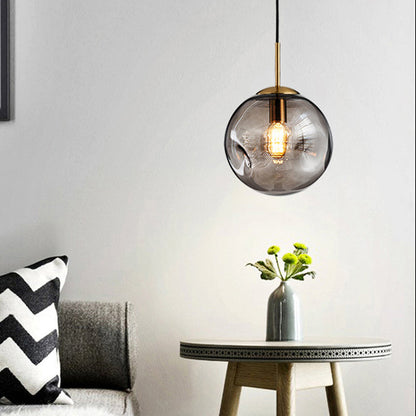 Thérèse Modern Dimpled Sphere Glass Pendant Light