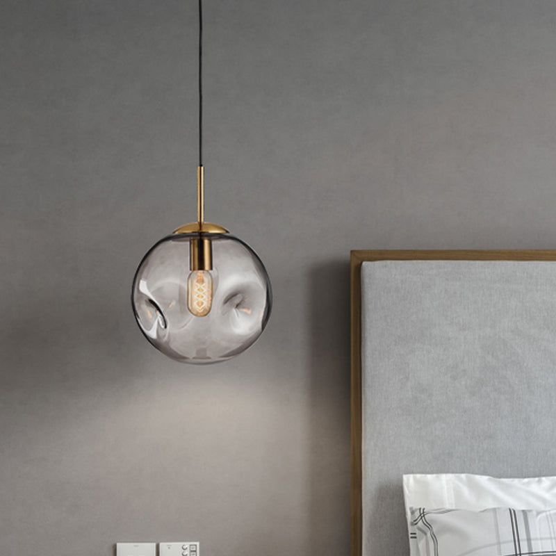 Thérèse Modern Dimpled Sphere Glass Pendant Light